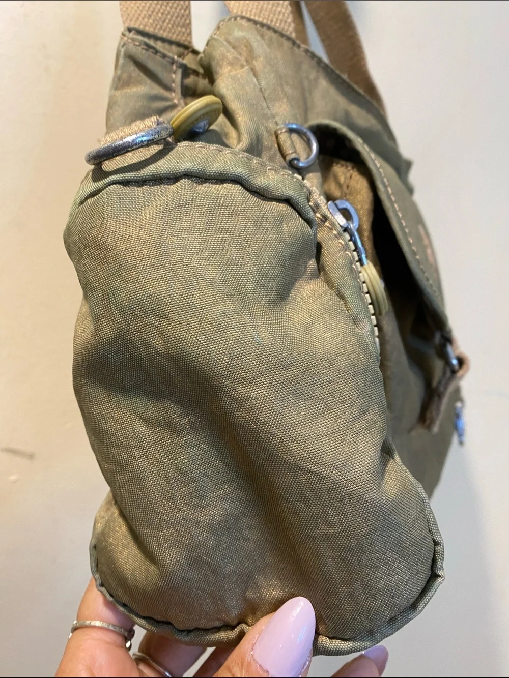 Kipling Canvas Multi-Pocket Shoulder Bag With Long Strap - Picture 4 of 10